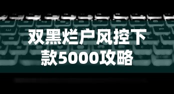 双黑烂户风控下款5000攻略