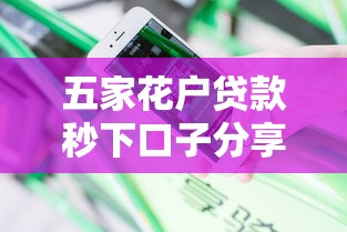 五家花户贷款秒下口子分享