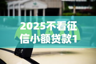 2025不看征信小额贷款10大推荐