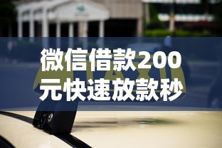 微信借款200元快速放款秒到账
