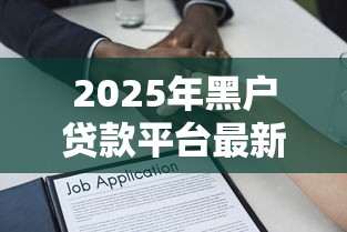 2025年黑户贷款平台最新解析