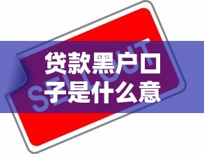 贷款黑户口子是什么意思