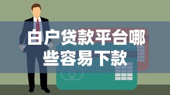 白户贷款平台哪些容易下款