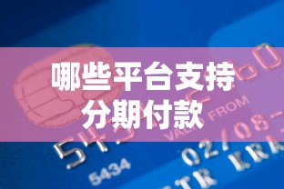 哪些平台支持分期付款