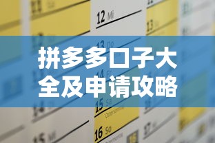 拼多多口子大全及申请攻略