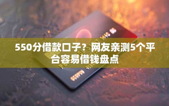 550分借款口子？网友亲测5个平台容易借钱盘点