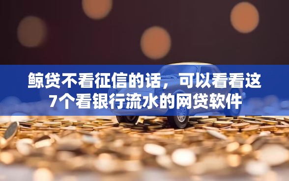 鲸贷不看征信的话，可以看看这7个看银行流水的网贷软件
