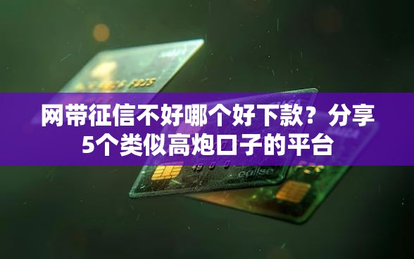 网带征信不好哪个好下款？分享5个类似高炮口子的平台