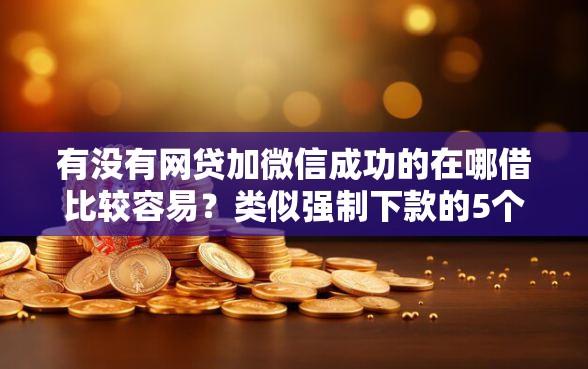 有没有网贷加微信成功的在哪借比较容易？类似强制下款的5个口子参考