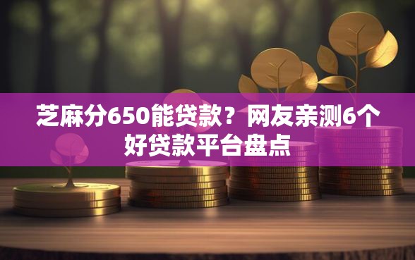 芝麻分650能贷款？网友亲测6个好贷款平台盘点
