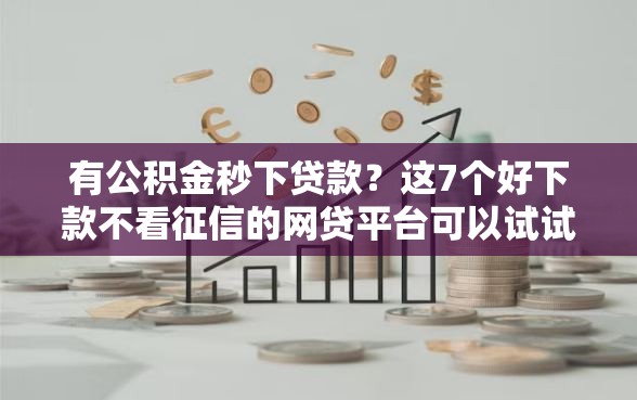 有公积金秒下贷款？这7个好下款不看征信的网贷平台可以试试