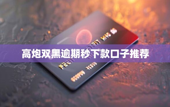 高炮双黑逾期秒下款口子推荐 高炮双黑逾期秒下款口子推荐