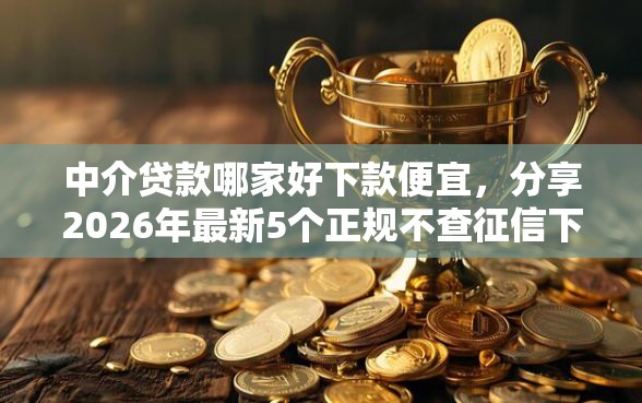 中介贷款哪家好下款便宜，分享2026年最新5个正规不查征信下款的平台