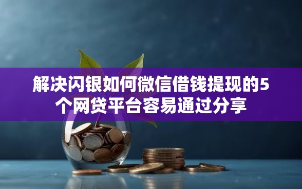 解决闪银如何微信借钱提现的5个网贷平台容易通过分享