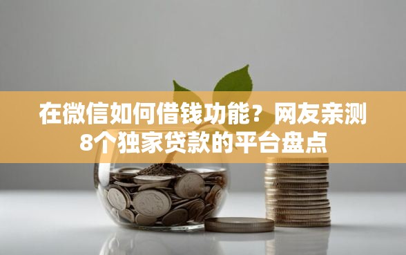 在微信如何借钱功能?网友亲测8个独家贷款的平台盘点 在微信如何借钱功能?网友亲测8个独家贷款的平台盘点
