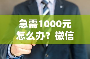 急需1000元怎么办？微信成了借钱的工具试试这5个无门槛平台