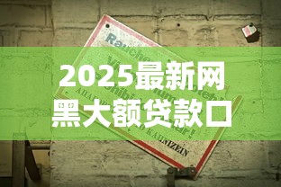2025最新网黑大额贷款口子汇总