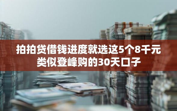 拍拍贷借钱进度就选这5个8千元类似登峰购的30天口子