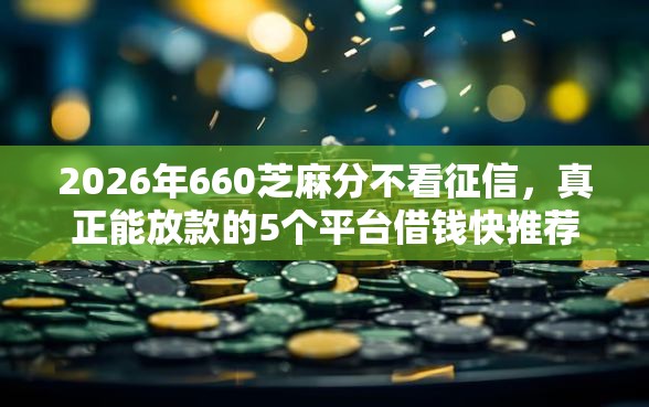 2026年660芝麻分不看征信，真正能放款的5个平台借钱快推荐