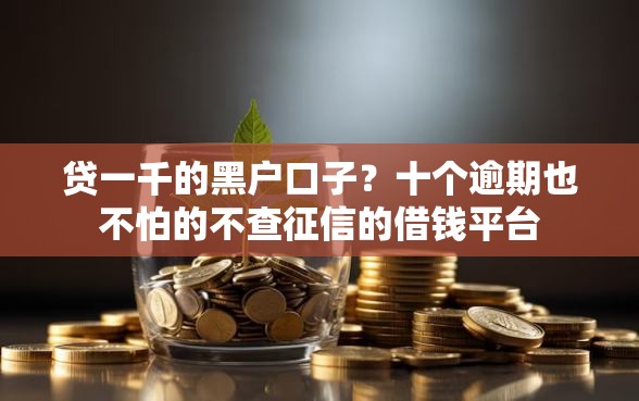 贷一千的黑户口子？十个逾期也不怕的不查征信的借钱平台