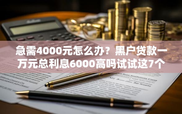 急需4000元怎么办？黑户贷款一万元总利息6000高吗试试这7个无门槛平台