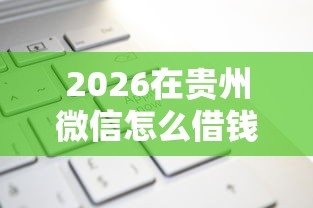 2026在贵州微信怎么借钱，差1000元就选这7个平台