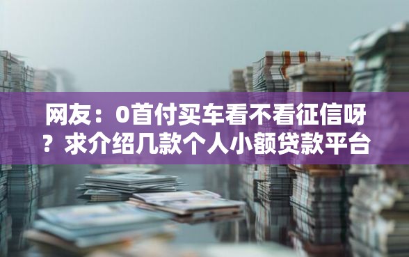 网友：0首付买车看不看征信呀？求介绍几款个人小额贷款平台