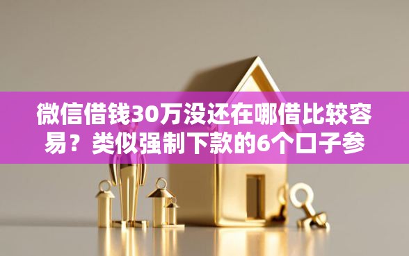 微信借钱30万没还在哪借比较容易？类似强制下款的6个口子参考