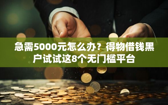 急需5000元怎么办？得物借钱黑户试试这8个无门槛平台