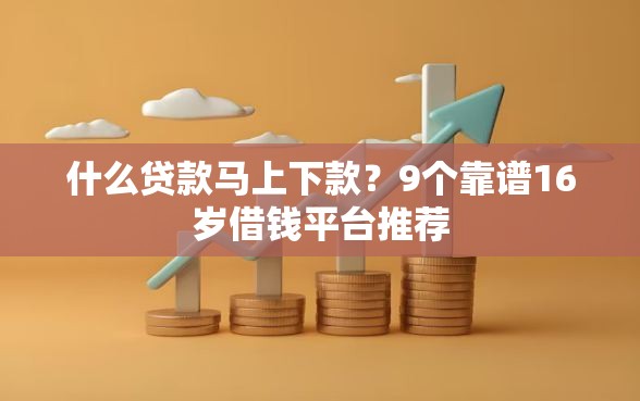 什么贷款马上下款？9个靠谱16岁借钱平台推荐