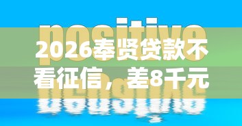 2026奉贤贷款不看征信，差8千元就选这8个平台