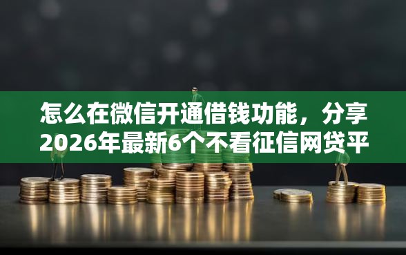 怎么在微信开通借钱功能，分享2026年最新6个不看征信网贷平台放款快的口子