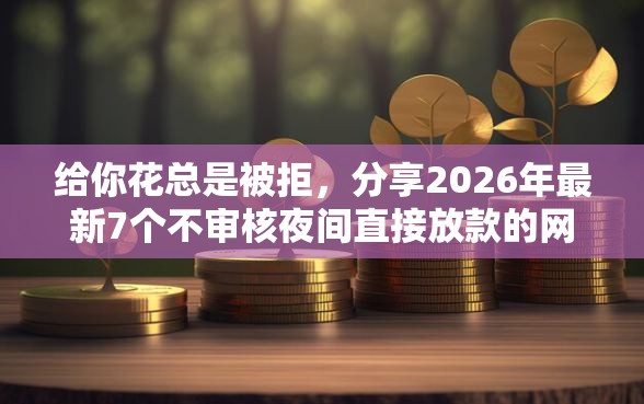 给你花总是被拒，分享2026年最新7个不审核夜间直接放款的网贷口子