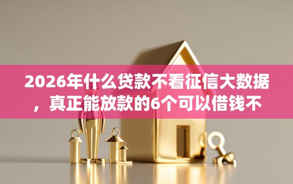 2026年什么贷款不看征信大数据，真正能放款的6个可以借钱不用审核的app推荐