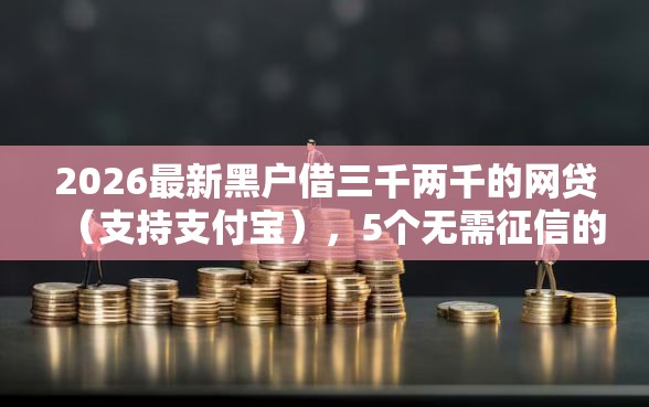 2026最新黑户借三千两千的网贷（支持支付宝），5个无需征信的贷款平台无私分享