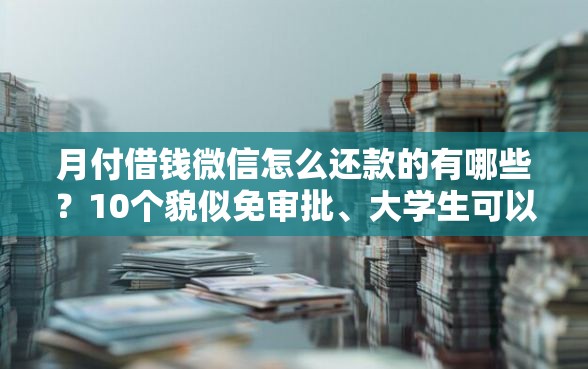 月付借钱微信怎么还款的有哪些？10个貌似免审批、大学生可以借钱的平台合集