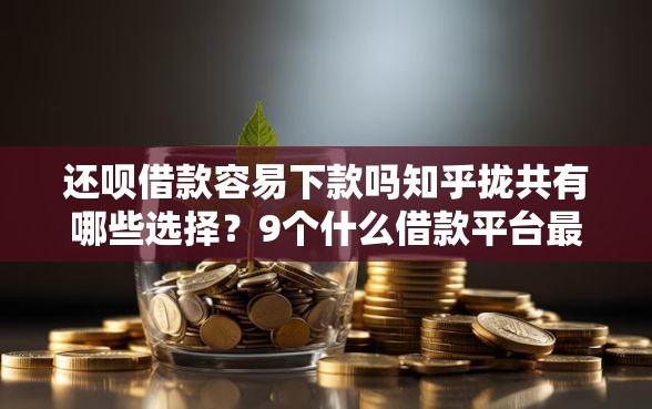 还呗借款容易下款吗知乎拢共有哪些选择？9个什么借款平台最好借款通过详解