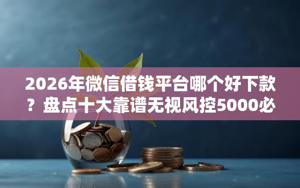 2026年微信借钱平台哪个好下款？盘点十大靠谱无视风控5000必下口子