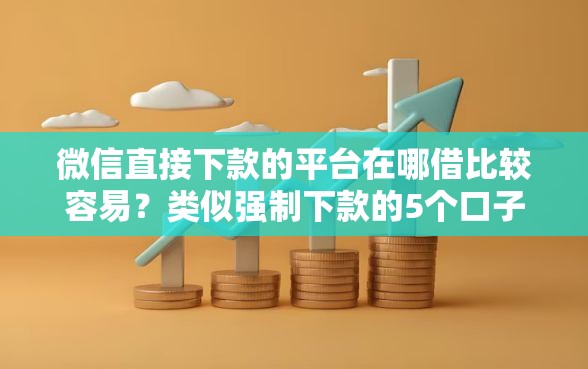 微信直接下款的平台在哪借比较容易？类似强制下款的5个口子参考