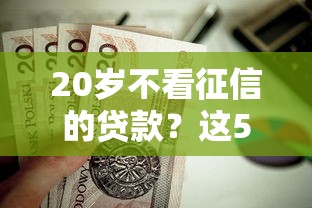 20岁不看征信的贷款？这5个网贷平台怎么注销值得一试