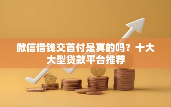 微信借钱交首付是真的吗？十大大型贷款平台推荐