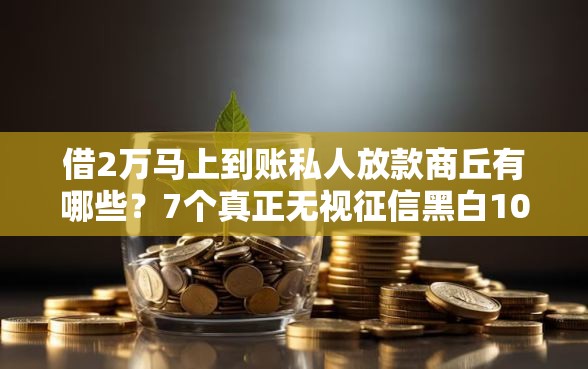 借2万马上到账私人放款商丘有哪些？7个真正无视征信黑白100%秒下网贷推荐给你