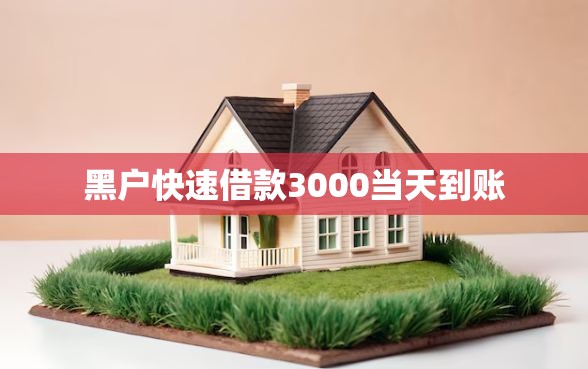 黑户快速借款3000当天到账