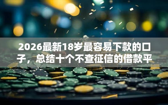 2026最新18岁最容易下款的口子，总结十个不查征信的借款平台百分百通过！