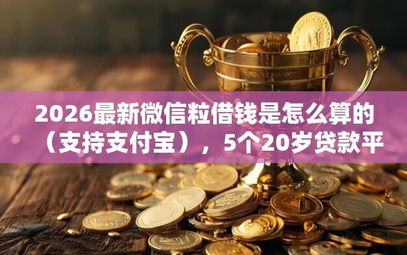 2026最新微信粒借钱是怎么算的（支持支付宝），5个20岁贷款平台无私分享