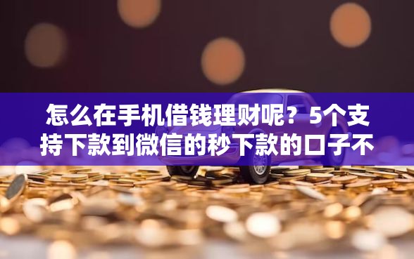 怎么在手机借钱理财呢？5个支持下款到微信的秒下款的口子不看征信不用信用卡