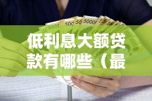 低利息大额贷款有哪些（最新发布！）6个网商贷平台
