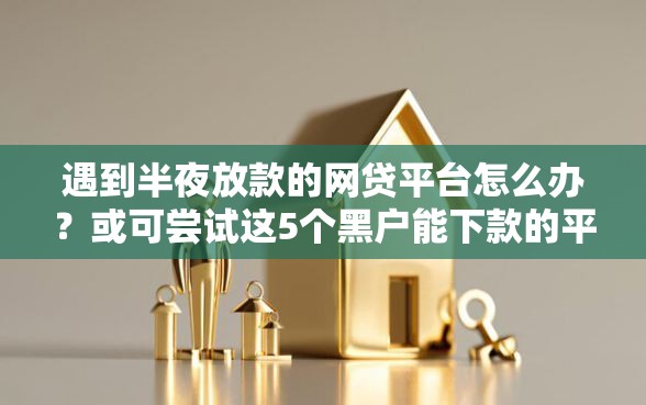 遇到半夜放款的网贷平台怎么办？或可尝试这5个黑户能下款的平台