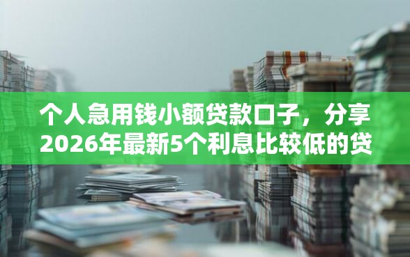 个人急用钱小额贷款口子，分享2026年最新5个利息比较低的贷款平台