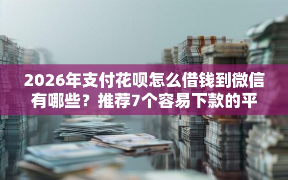 2026年支付花呗怎么借钱到微信有哪些？推荐7个容易下款的平台
